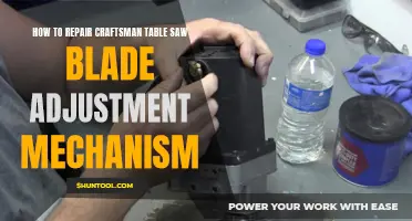 Craftsman Table Saw Blade Adjustment Mechanism: Troubleshooting and Repair Guide