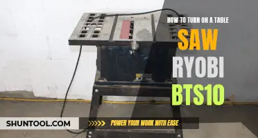 Activating the Ryobi BTS10 Table Saw: A Step-by-Step Guide